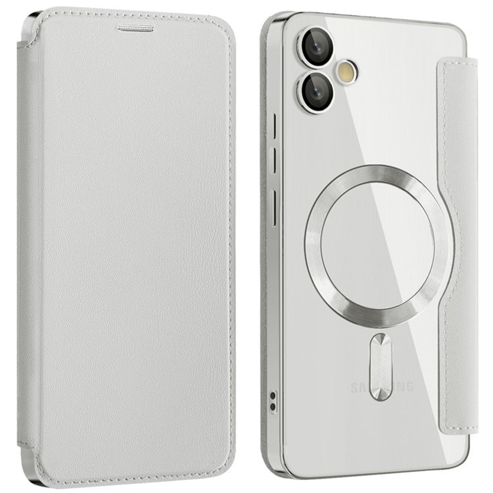 Coque MagSafe pour Samsung Galaxy A05 A055, Techsuit, SmartMag Book, Gris