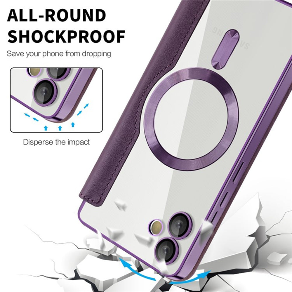 Custodia MagSafe per Samsung Galaxy A05 A055, Techsuit, SmartMag Book, Viola