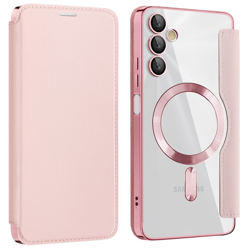 Custodia MagSafe per Samsung Galaxy A05s A057, Techsuit, SmartMag Book, Rosa