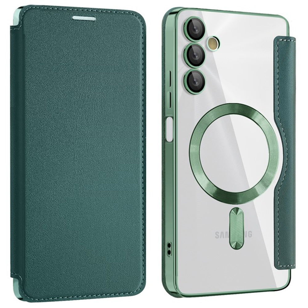 Coque MagSafe pour Samsung Galaxy A05s A057, Techsuit, SmartMag Book, Vert