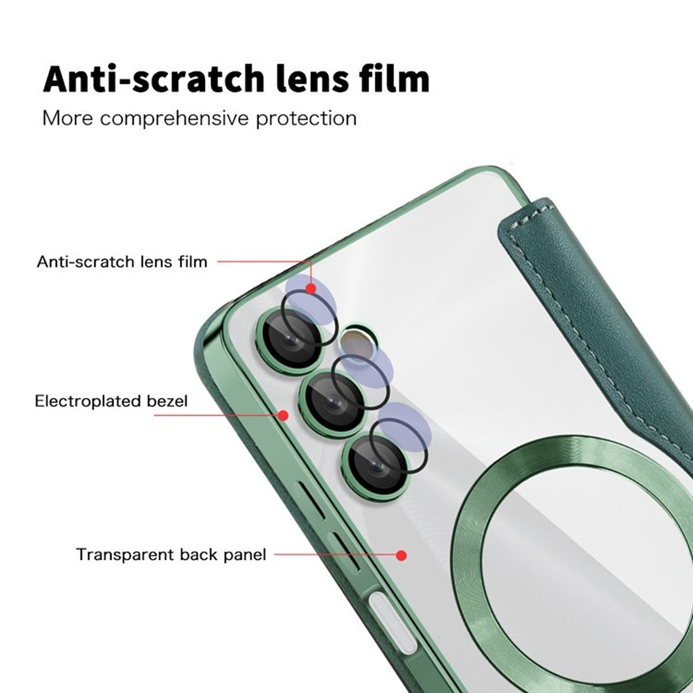 Coque MagSafe pour Samsung Galaxy A05s A057, Techsuit, SmartMag Book, Vert
