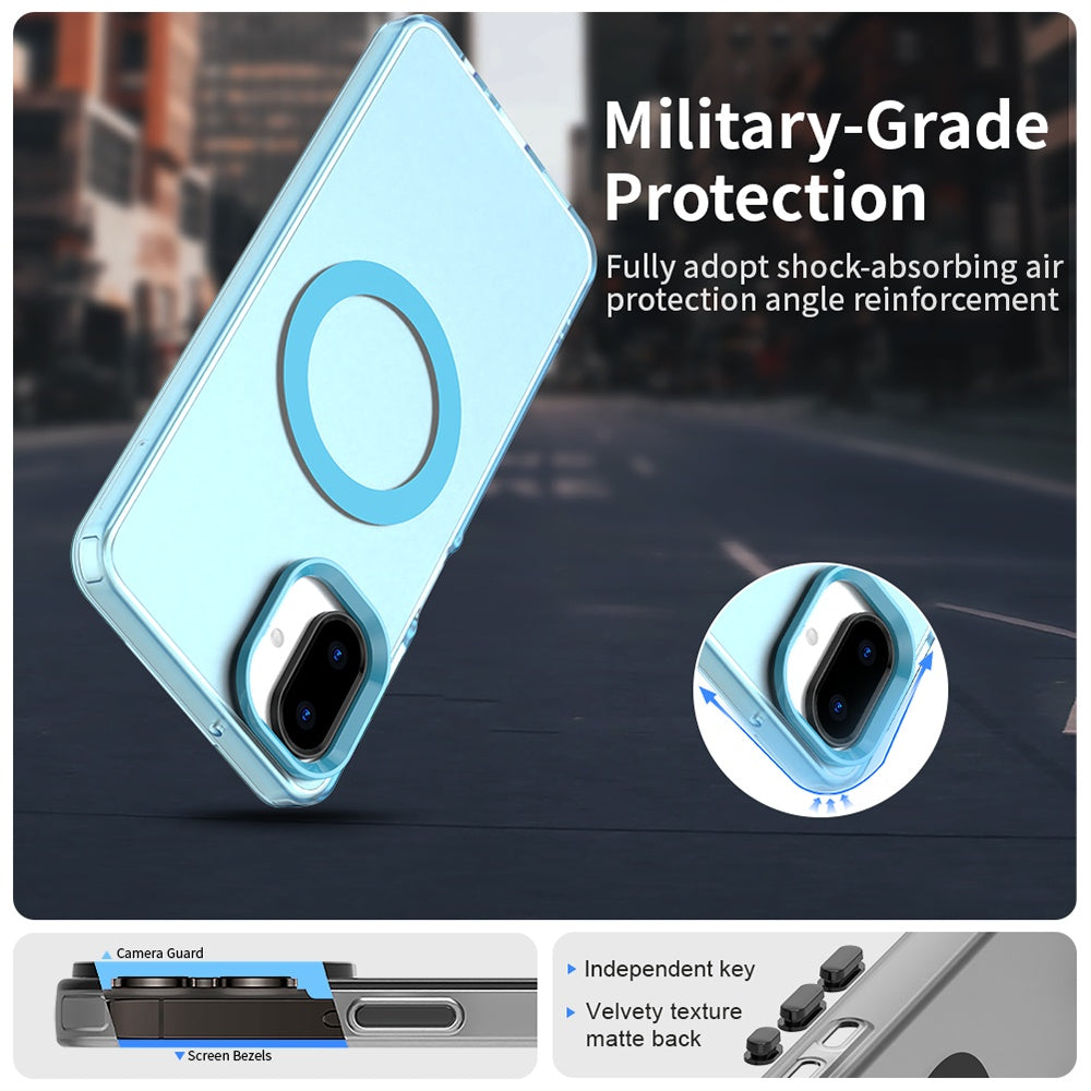 Custodia MagSafe per Samsung Galaxy A07 4G A075, Techsuit, CandyCase, Blu