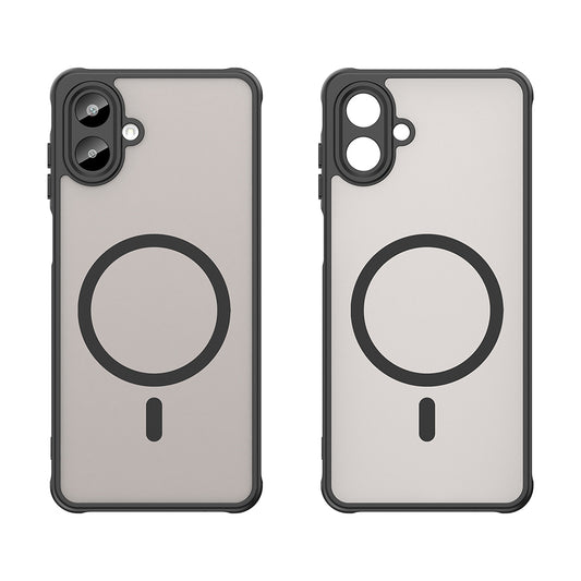 Coque MagSafe pour Samsung Galaxy A07 4G A075, Techsuit, HaloFrost II, Noire