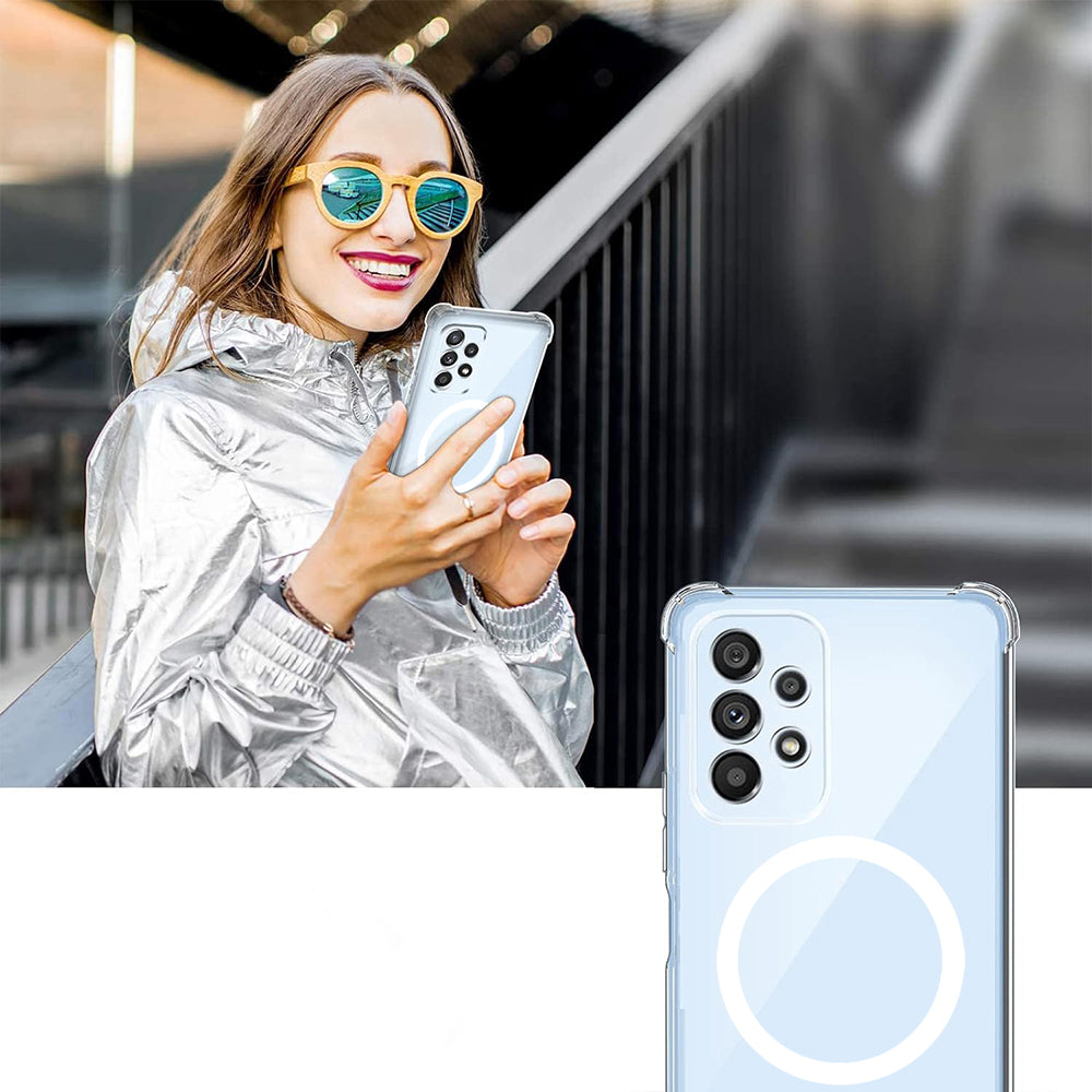 Custodia MagSafe per Samsung Galaxy A15 5G A156 / A15 A155, Techsuit, Antiurto, Trasparente