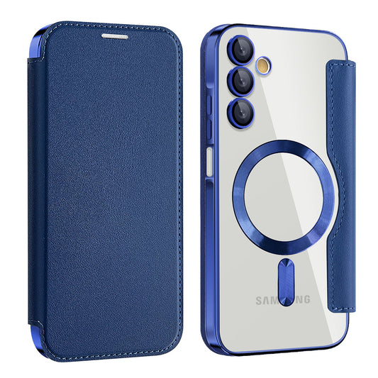 Custodia MagSafe per Samsung Galaxy A15 5G A156 / A15 A155, Techsuit, SmartMag Book, Blu