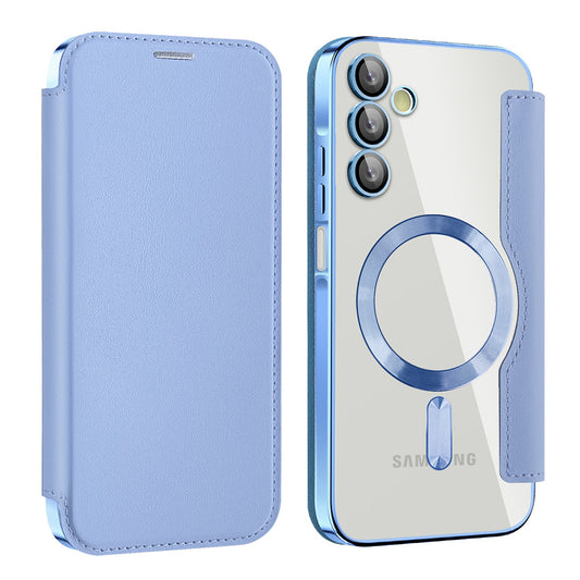 Custodia MagSafe per Samsung Galaxy A15 5G A156 / A15 A155, Techsuit, SmartMag Book, Blu