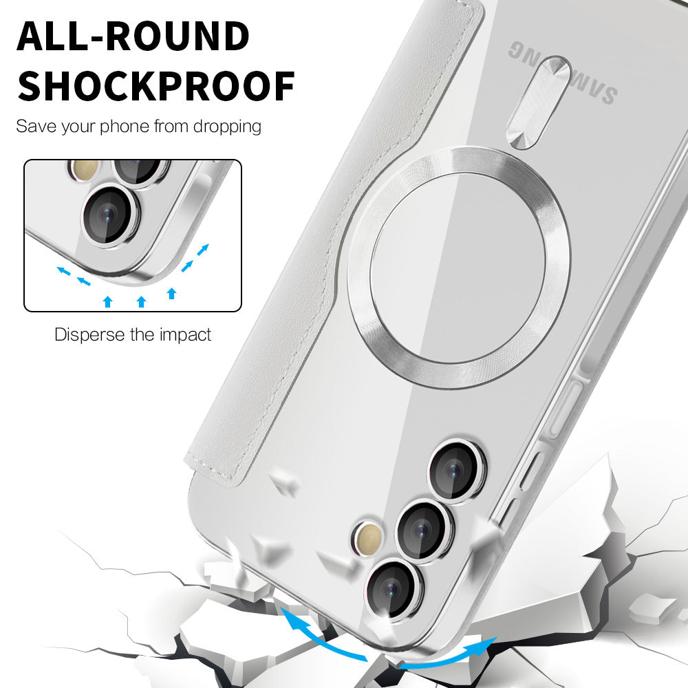 Coque MagSafe pour Samsung Galaxy A15 5G A156 / A15 A155, Techsuit, SmartMag Book, Gris