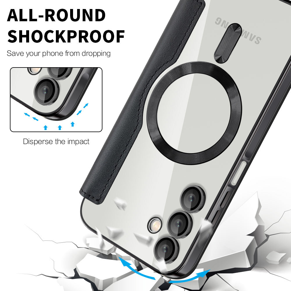 Custodia MagSafe per Samsung Galaxy A15 5G A156 / A15 A155, Techsuit, SmartMag Book, Nera