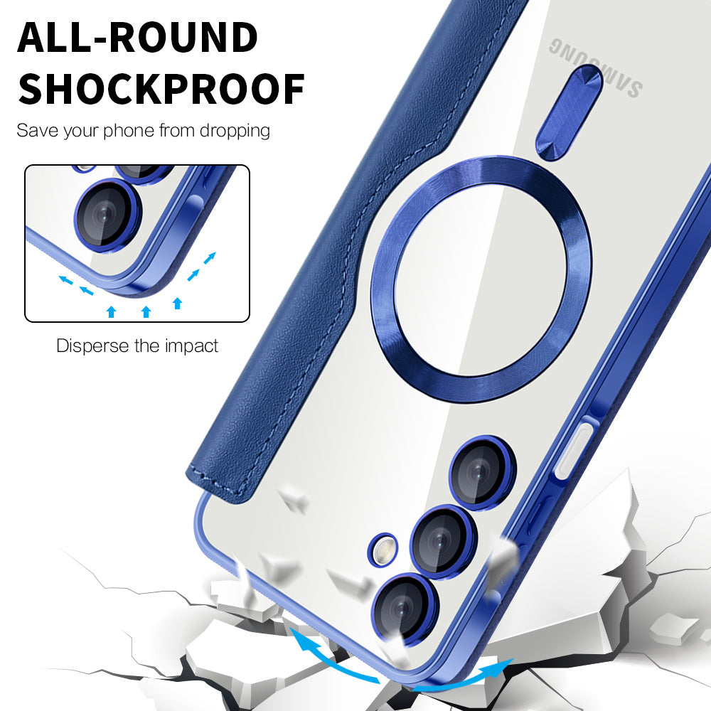 Custodia MagSafe per Samsung Galaxy A16 5G A166 / A16 4G A165, Techsuit, SmartMag Book, Blu