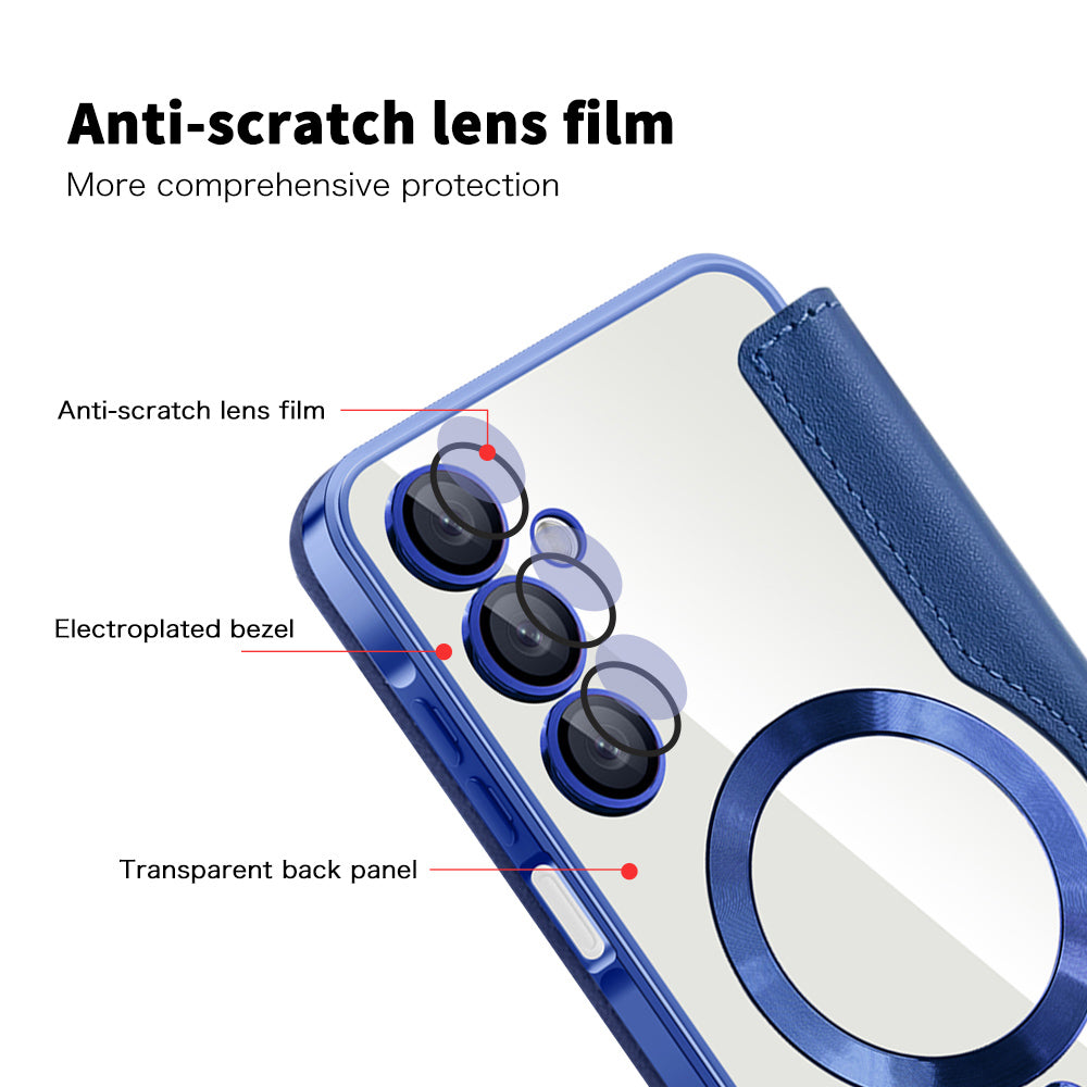 Custodia MagSafe per Samsung Galaxy A16 5G A166 / A16 4G A165, Techsuit, SmartMag Book, Blu