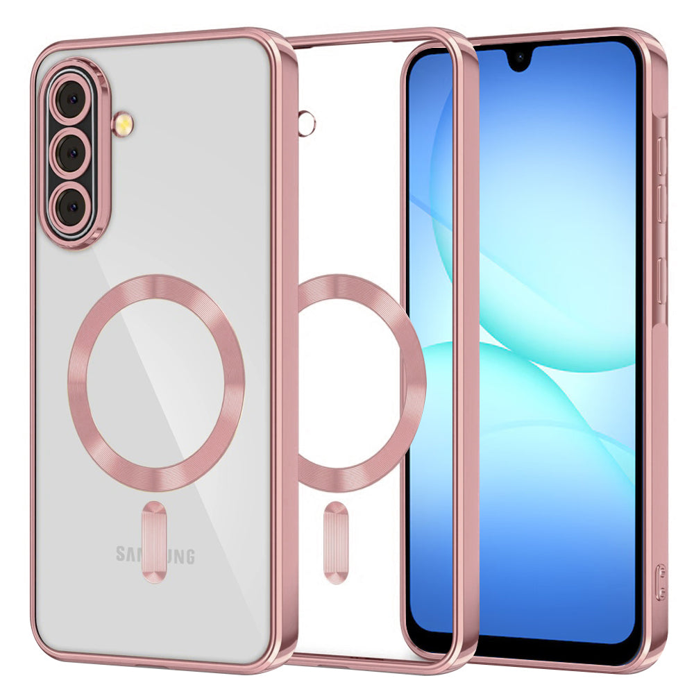 Custodia MagSafe per Samsung Galaxy A17 4G / A17 5G, Techsuit, Luxury Crystal, Rosa