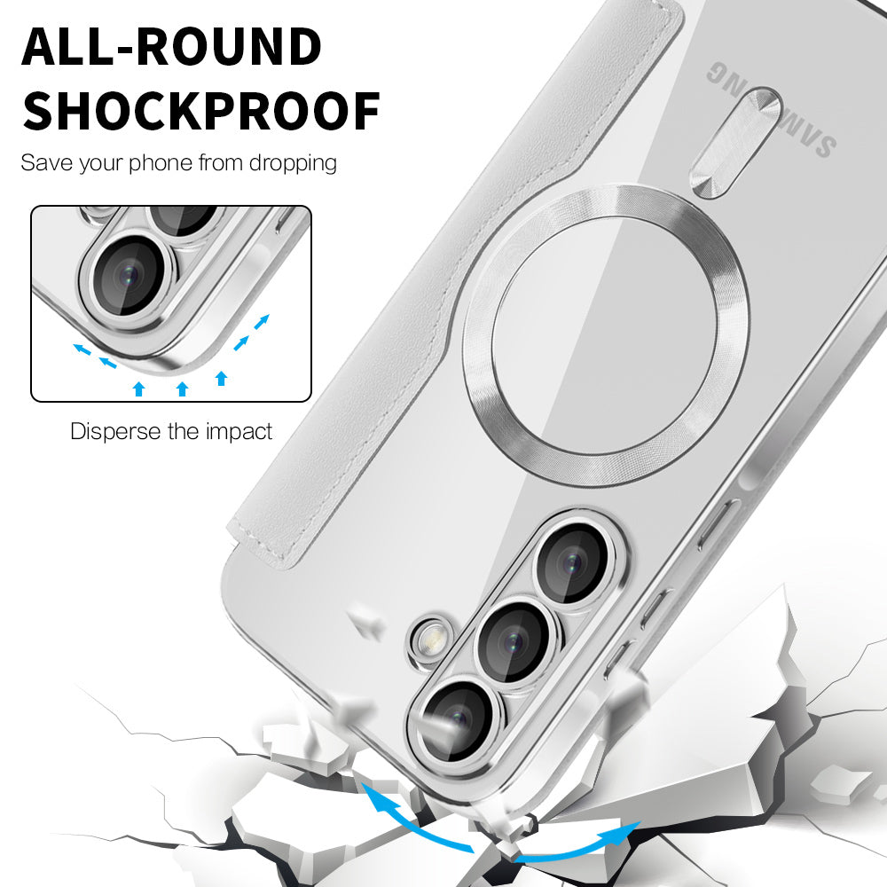 Custodia MagSafe per Samsung Galaxy A26 A266, Techsuit, SmartMag Book, Grigio