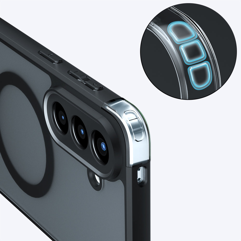 Custodia MagSafe per Samsung Galaxy A27 5G, Techsuit, PureFrost, Nero Satinato