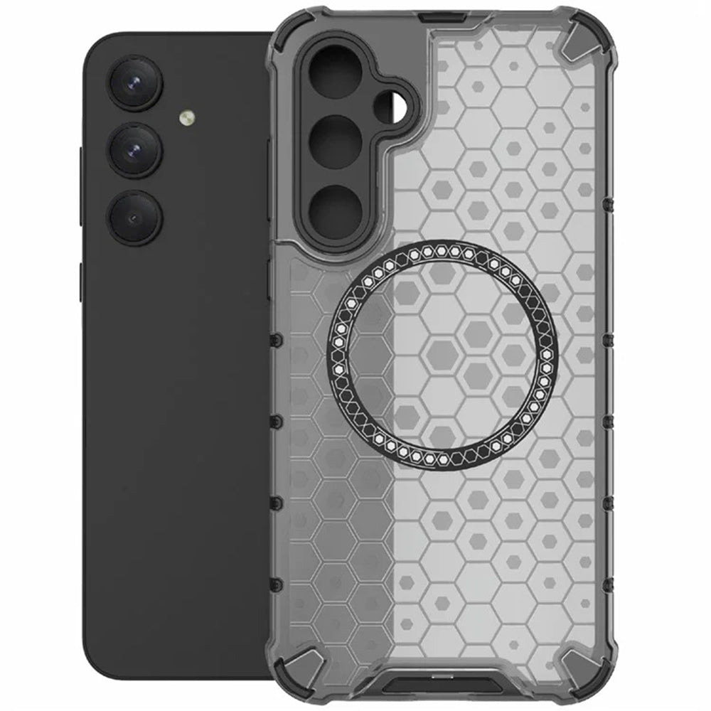 Coque MagSafe pour Samsung Galaxy A35 5G A356, Techsuit, HoneyComb Shield, Noire