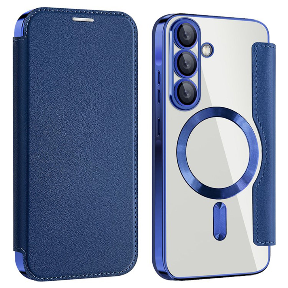 Custodia MagSafe per Samsung Galaxy A36 A366, Techsuit, SmartMag Book, Blu