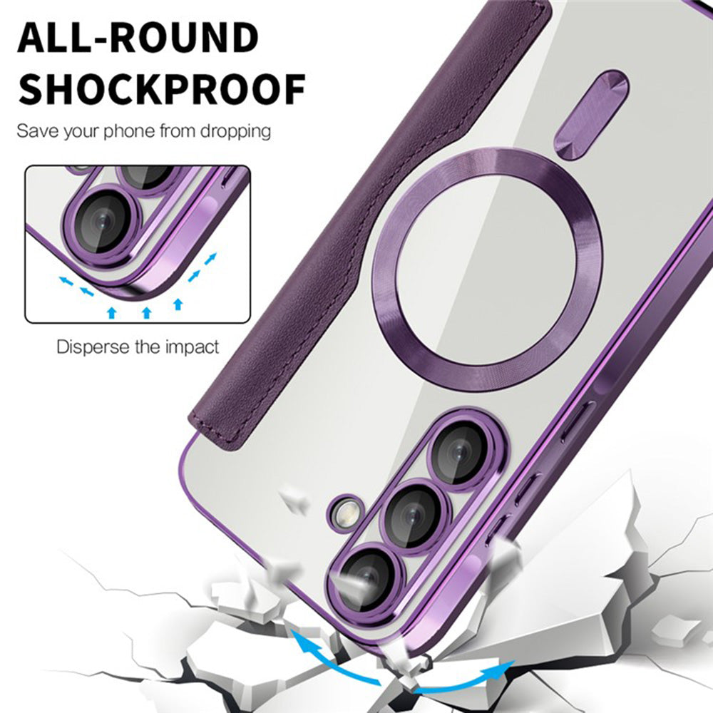 Custodia MagSafe per Samsung Galaxy A36 A366, Techsuit, SmartMag Book, Viola