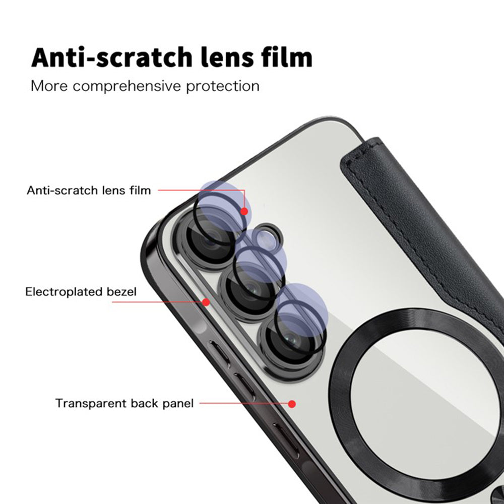 Custodia MagSafe per Samsung Galaxy A36 A366, Techsuit, SmartMag Book, Nera