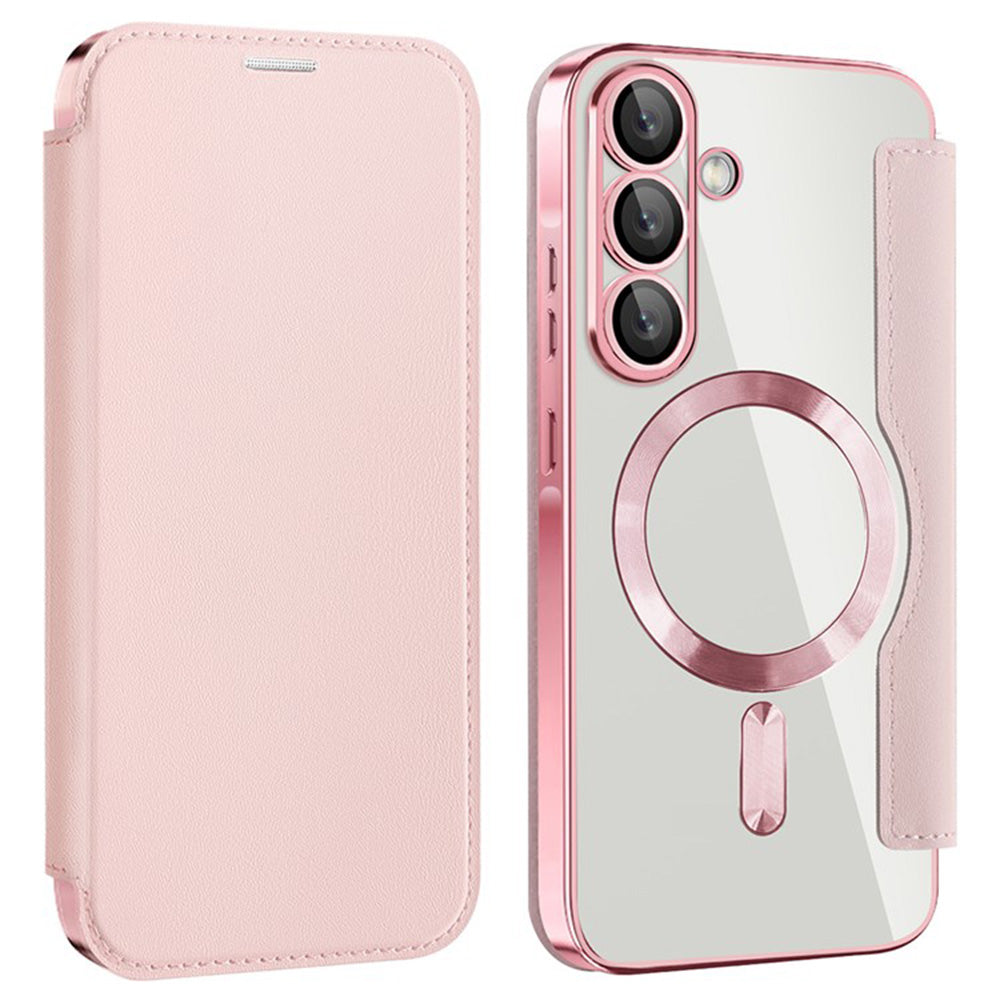 Coque MagSafe pour Samsung Galaxy A36 A366, Techsuit, SmartMag Book, Rose