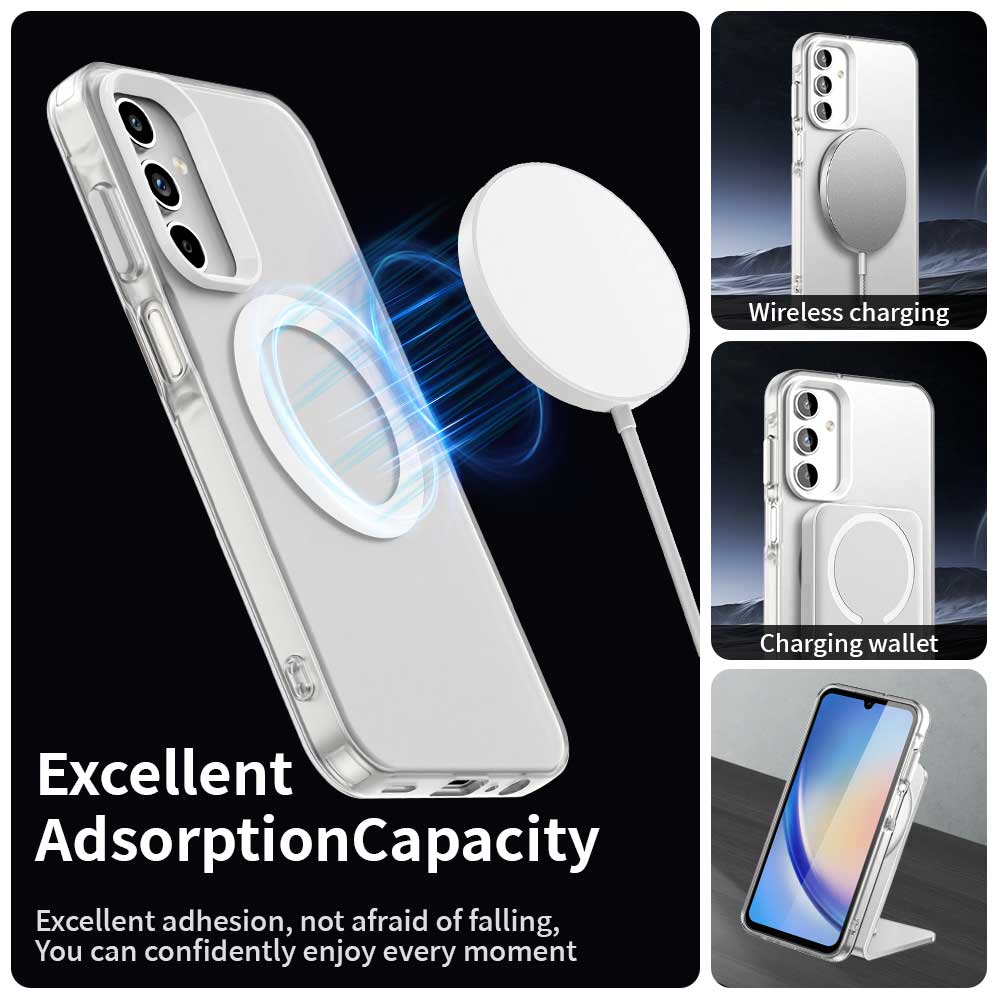 Custodia MagSafe per Samsung Galaxy A55 5G A556, Techsuit, CandyCase, Bianca