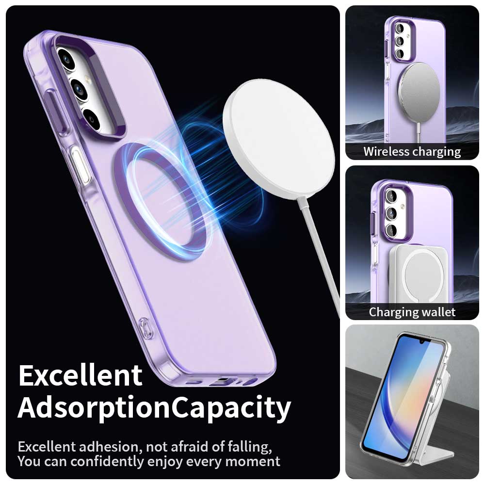 Coque MagSafe pour Samsung Galaxy A55 5G A556, Techsuit, CandyCase, Violet