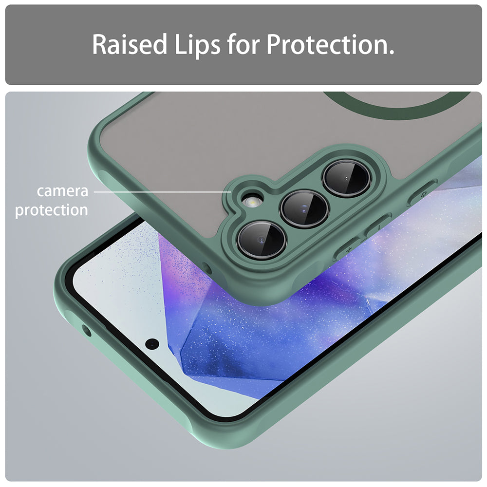 Custodia MagSafe per Samsung Galaxy A55 5G A556, Techsuit, HaloFrost II, Verde