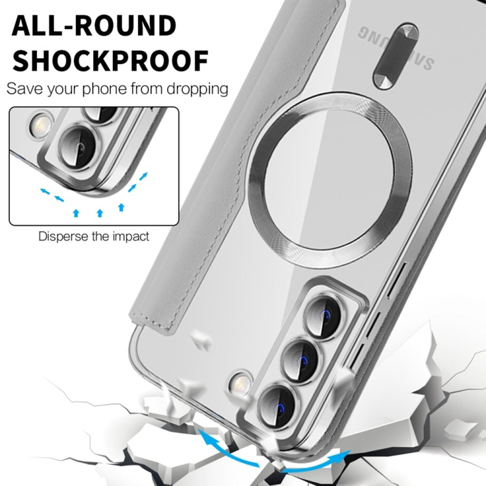 Custodia MagSafe per Samsung Galaxy S22 5G S901, Techsuit, SmartMag Book, Grigio