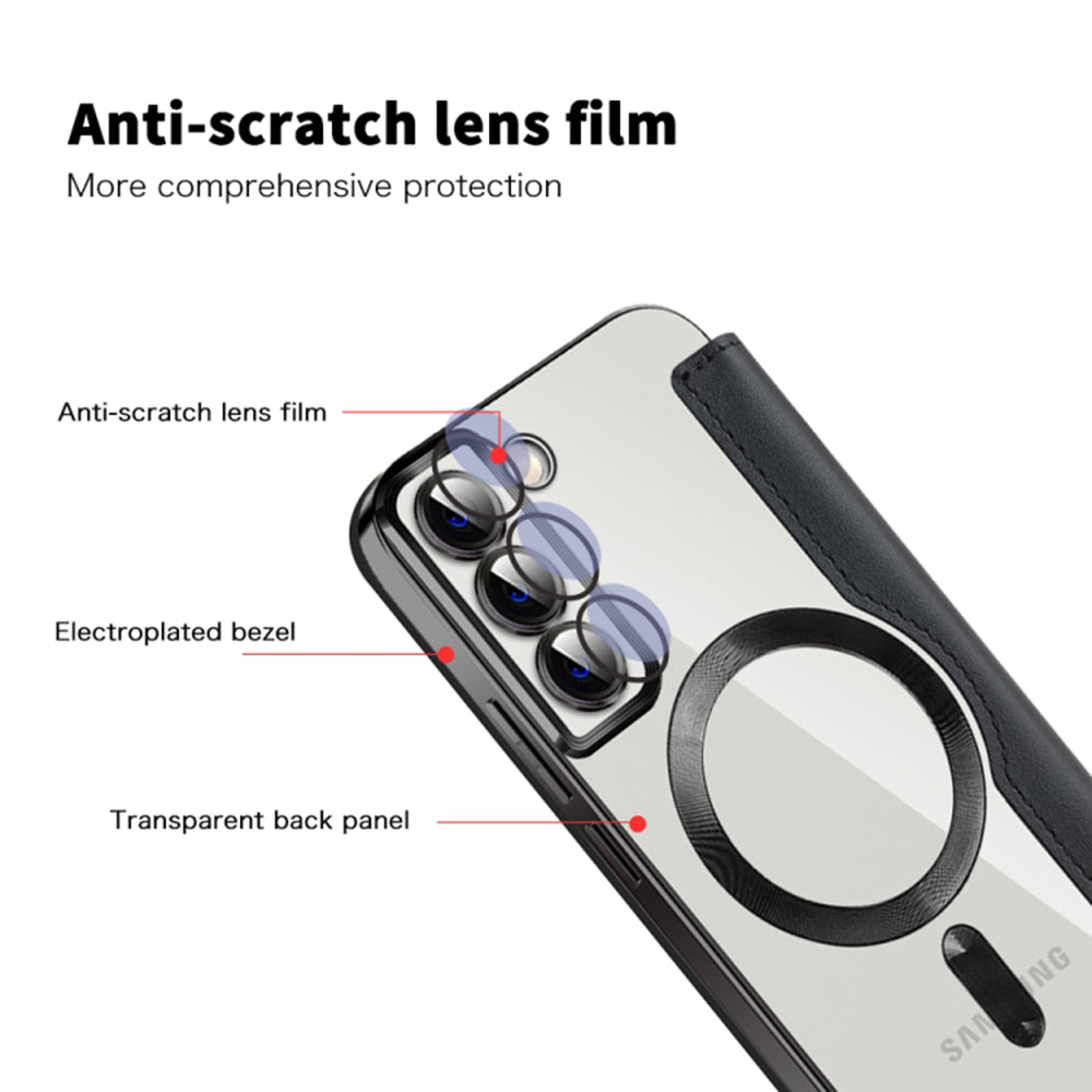 Custodia MagSafe per Samsung Galaxy S22+ 5G S906, Techsuit, SmartMag Book, Nera