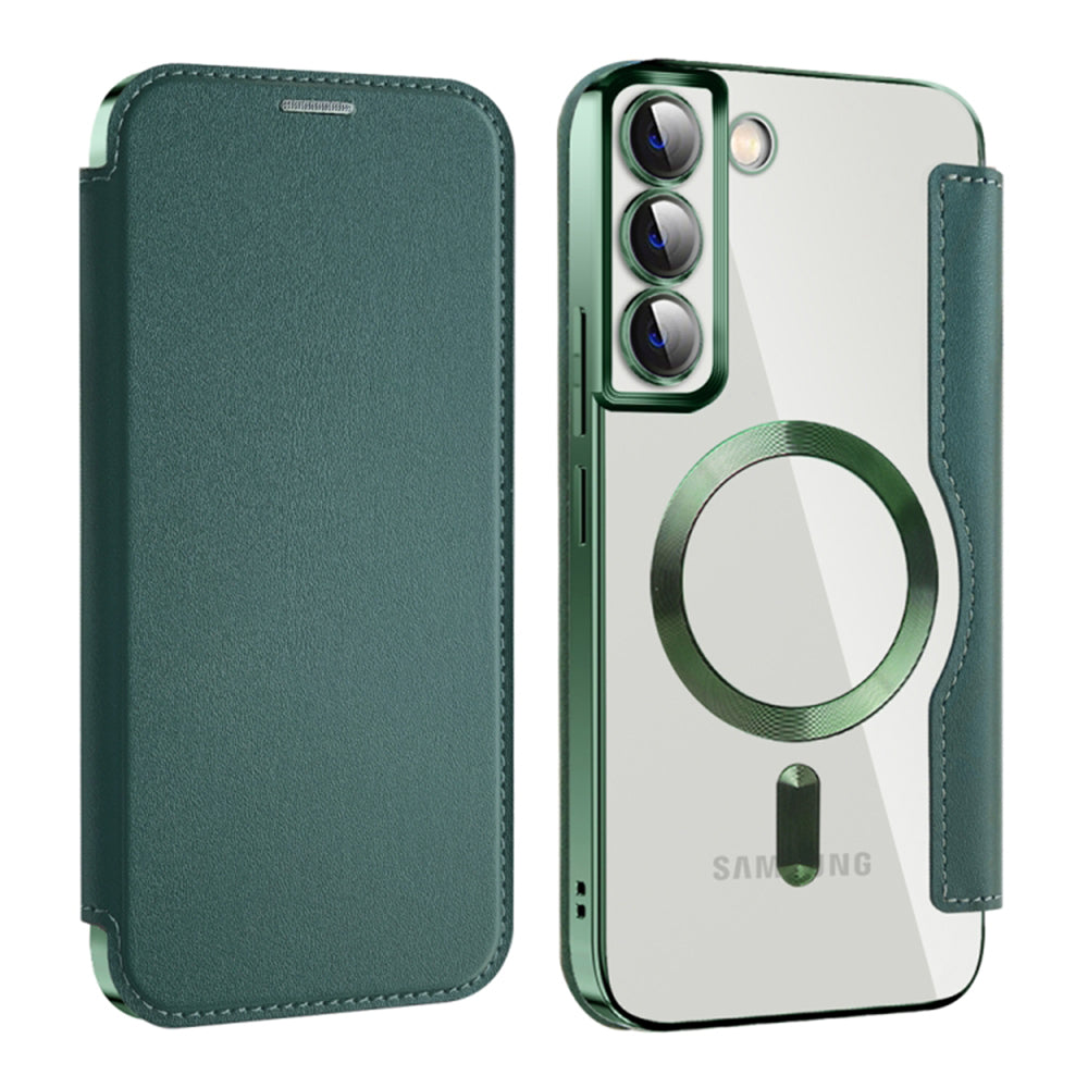 Custodia MagSafe per Samsung Galaxy S22+ 5G S906, Techsuit, SmartMag Book, Verde