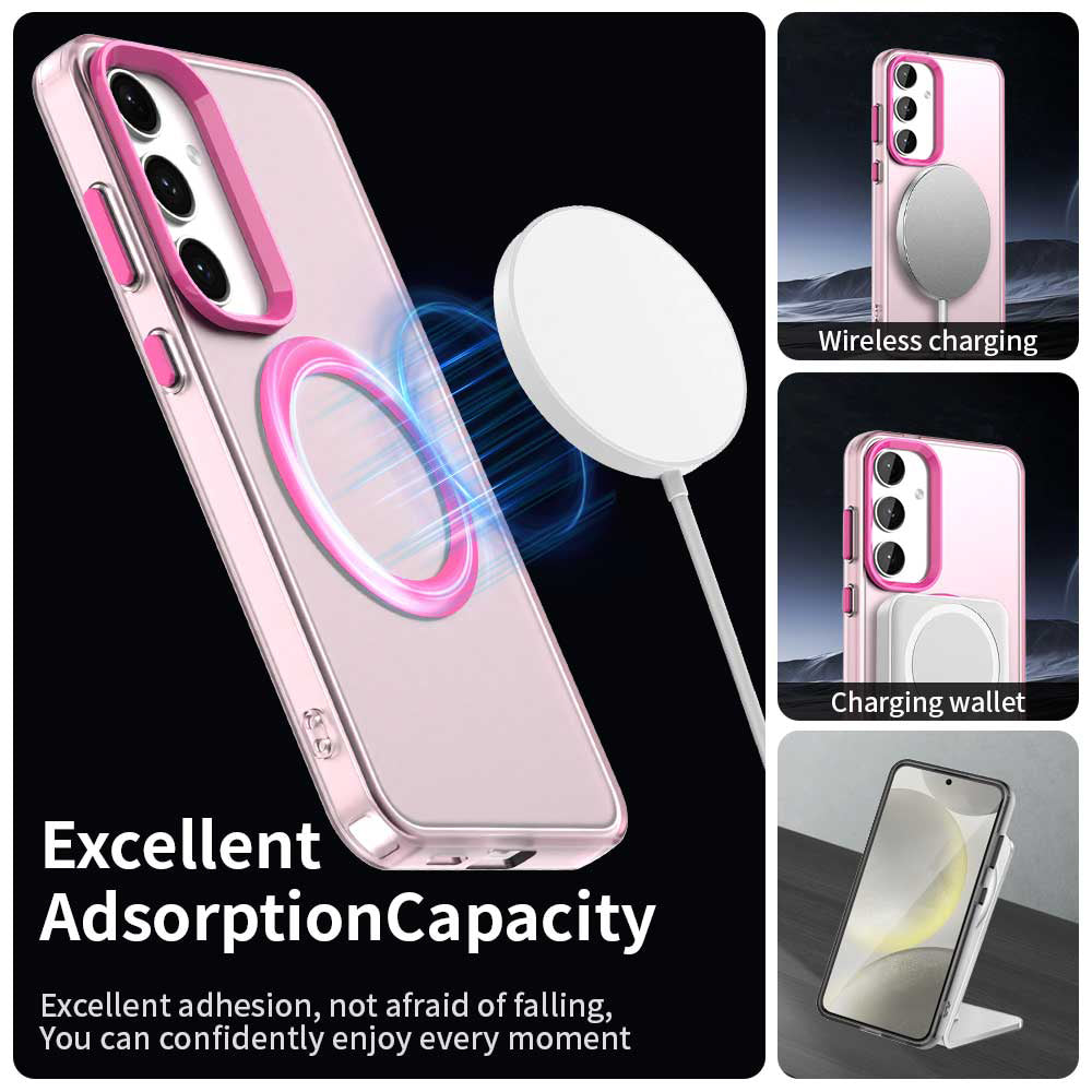 Custodia MagSafe per Samsung Galaxy S23 FE S711, Techsuit, CandyCase, Rosa