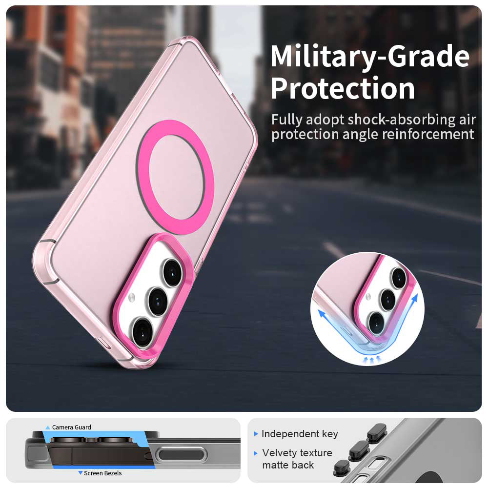 Custodia MagSafe per Samsung Galaxy S23 FE S711, Techsuit, CandyCase, Rosa
