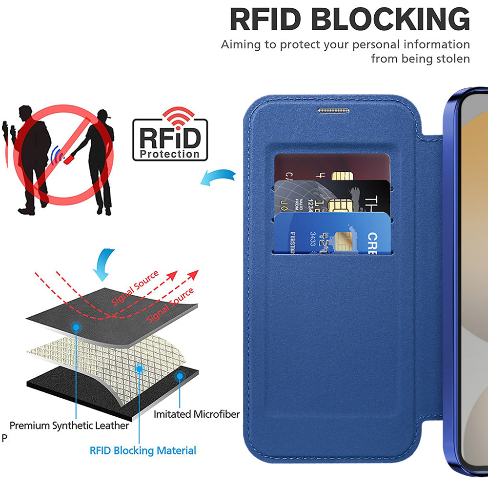 Coque MagSafe pour Samsung Galaxy S23 FE S711, Techsuit, SmartMag Book, Bleue