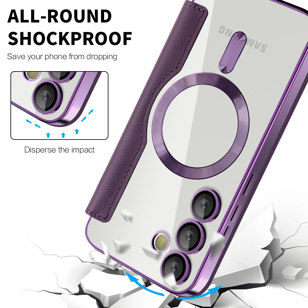 Coque MagSafe pour Samsung Galaxy S23 FE S711, Techsuit, SmartMag Book, Violet