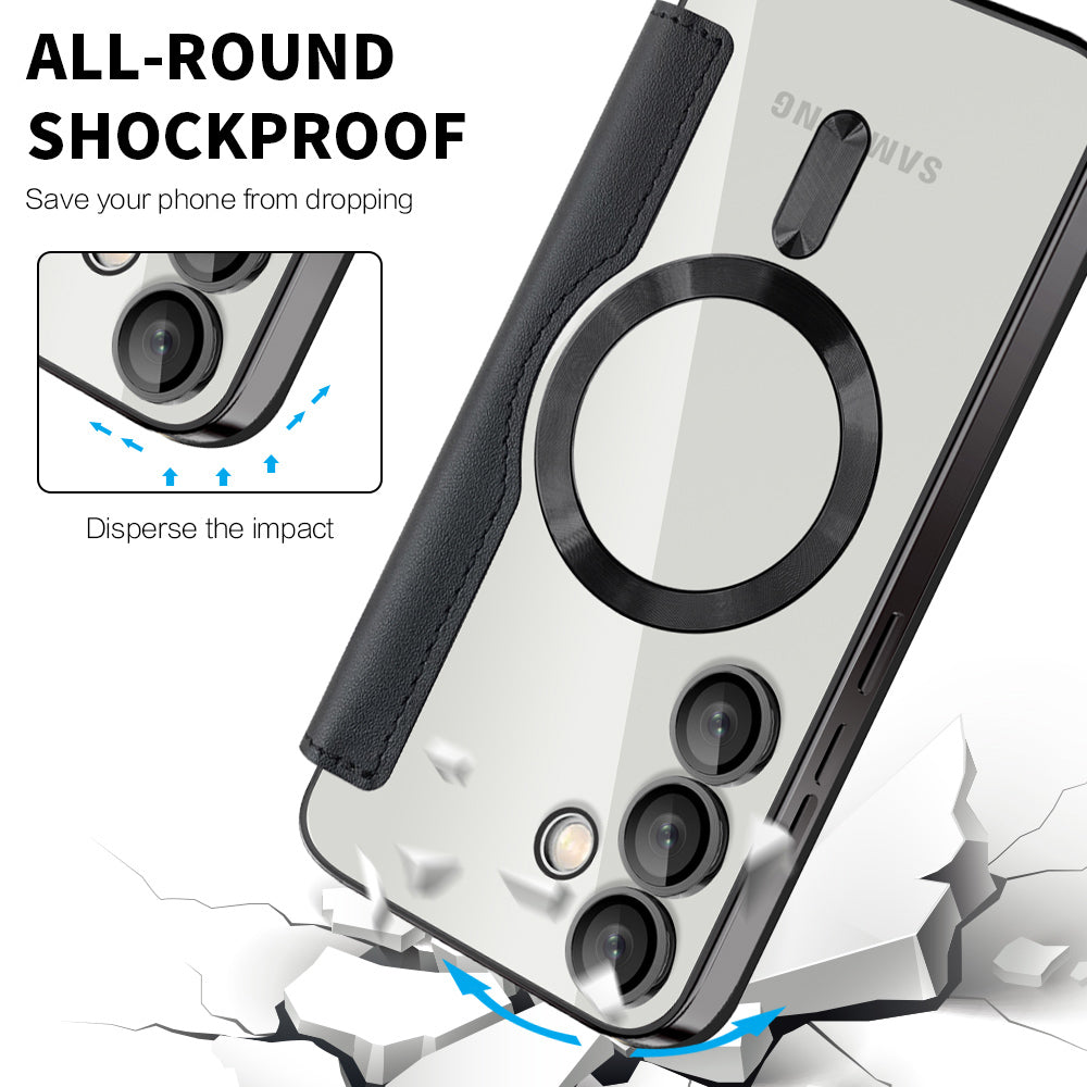 Custodia MagSafe per Samsung Galaxy S23 FE S711, Techsuit, SmartMag Book, Nera