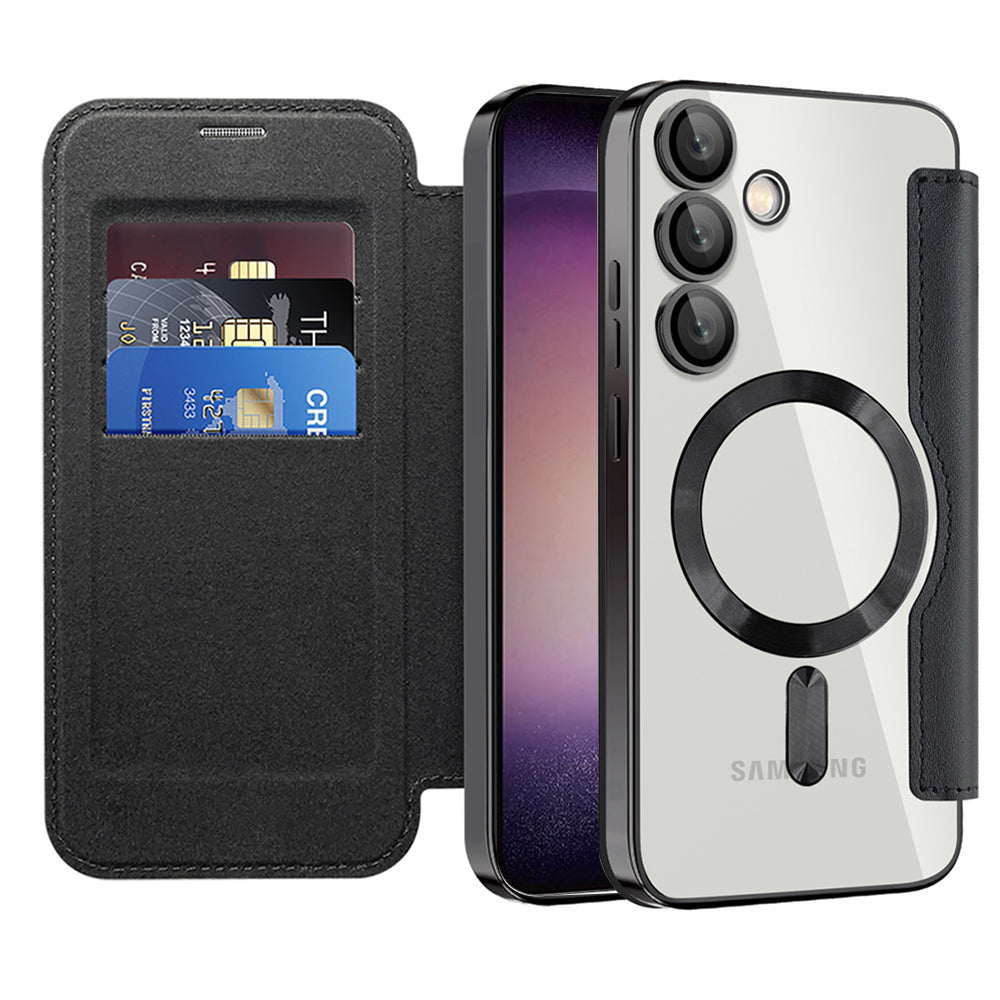 Custodia MagSafe per Samsung Galaxy S23+ S916, Techsuit, SmartMag Book, Nera