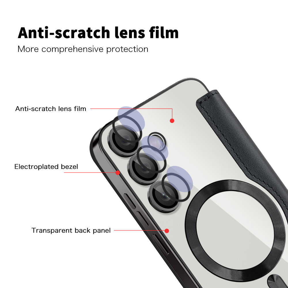 Custodia MagSafe per Samsung Galaxy S23+ S916, Techsuit, SmartMag Book, Nera