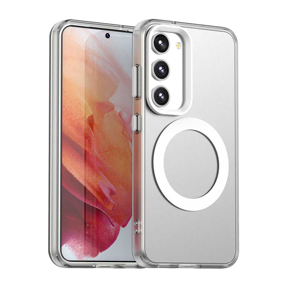 Coque MagSafe pour Samsung Galaxy S23 S911, Techsuit, CandyCase, Blanche