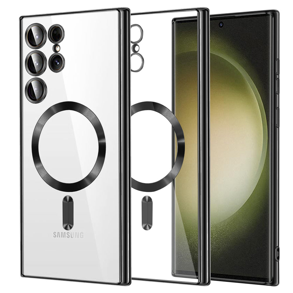 Custodia MagSafe per Samsung Galaxy S23 Ultra S918, Techsuit, Luxury Crystal, Nera