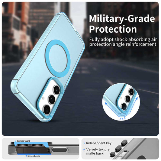 Custodia MagSafe per Samsung Galaxy S24 FE S721, Techsuit, CandyCase, Blu