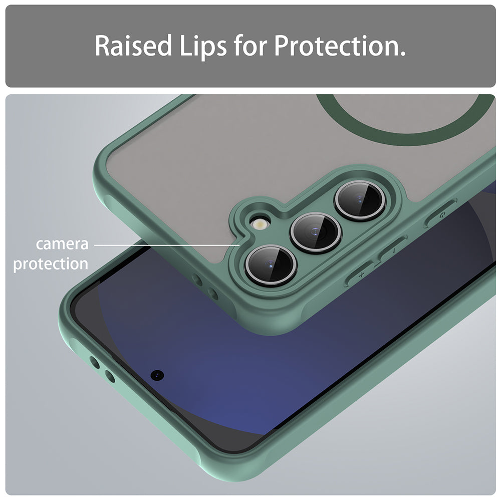 Custodia MagSafe per Samsung Galaxy S24 FE S721, Techsuit, HaloFrost II, Verde