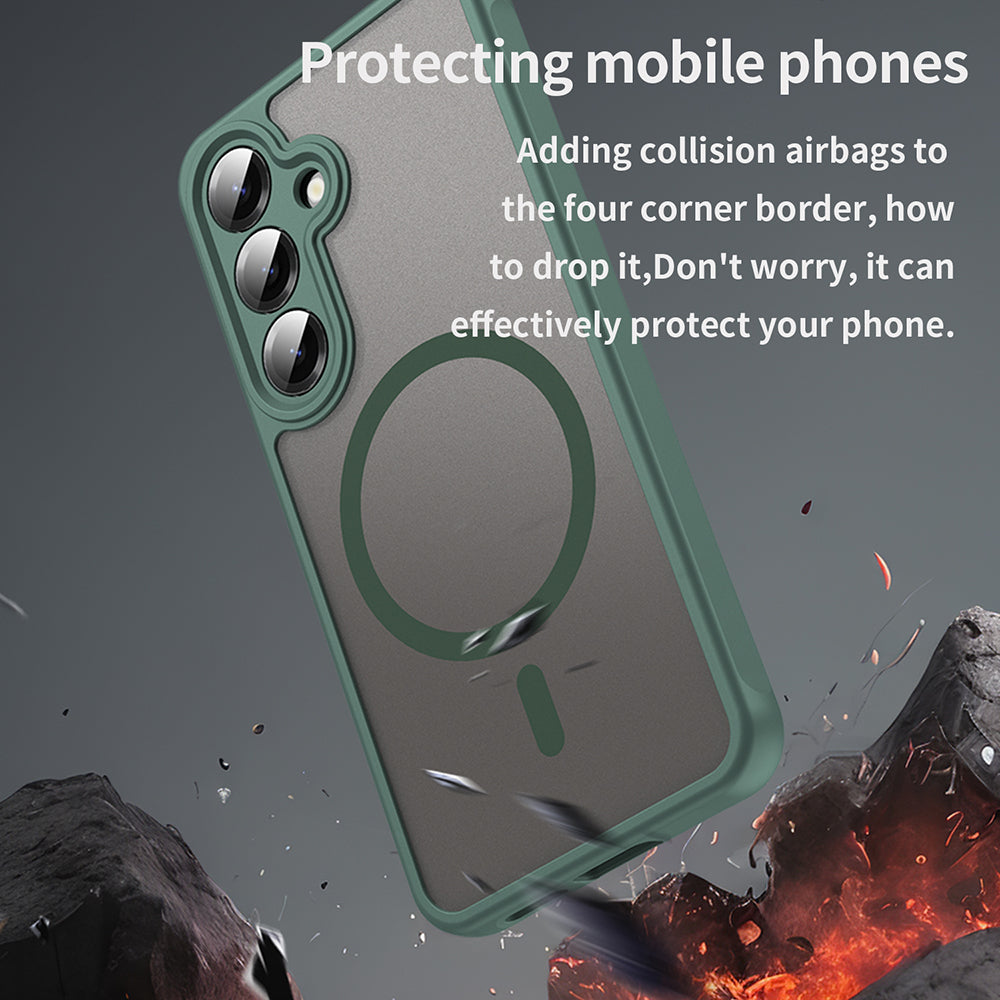 Custodia MagSafe per Samsung Galaxy S24 S921, Techsuit, HaloFrost II, Verde