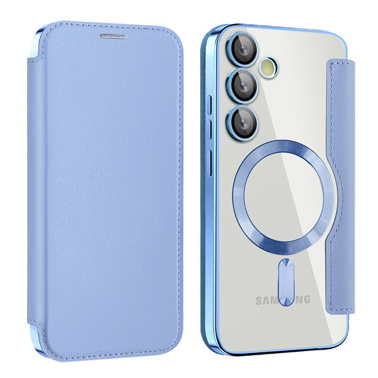 MagSafe-Hülle für Samsung Galaxy S24 S921, Techsuit, SmartMag Book, Blau