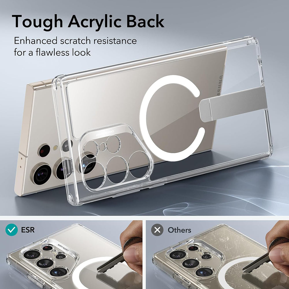 Coque MagSafe pour Samsung Galaxy S24 Ultra S928, ESR, Boost Flickstand, Transparente