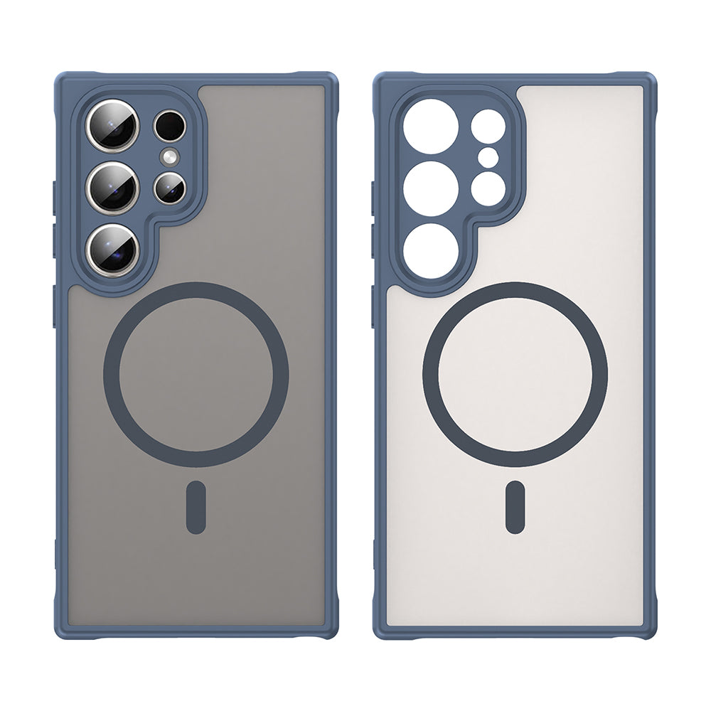 Custodia MagSafe per Samsung Galaxy S24 Ultra S928, Techsuit, HaloFrost II, Blu Navy