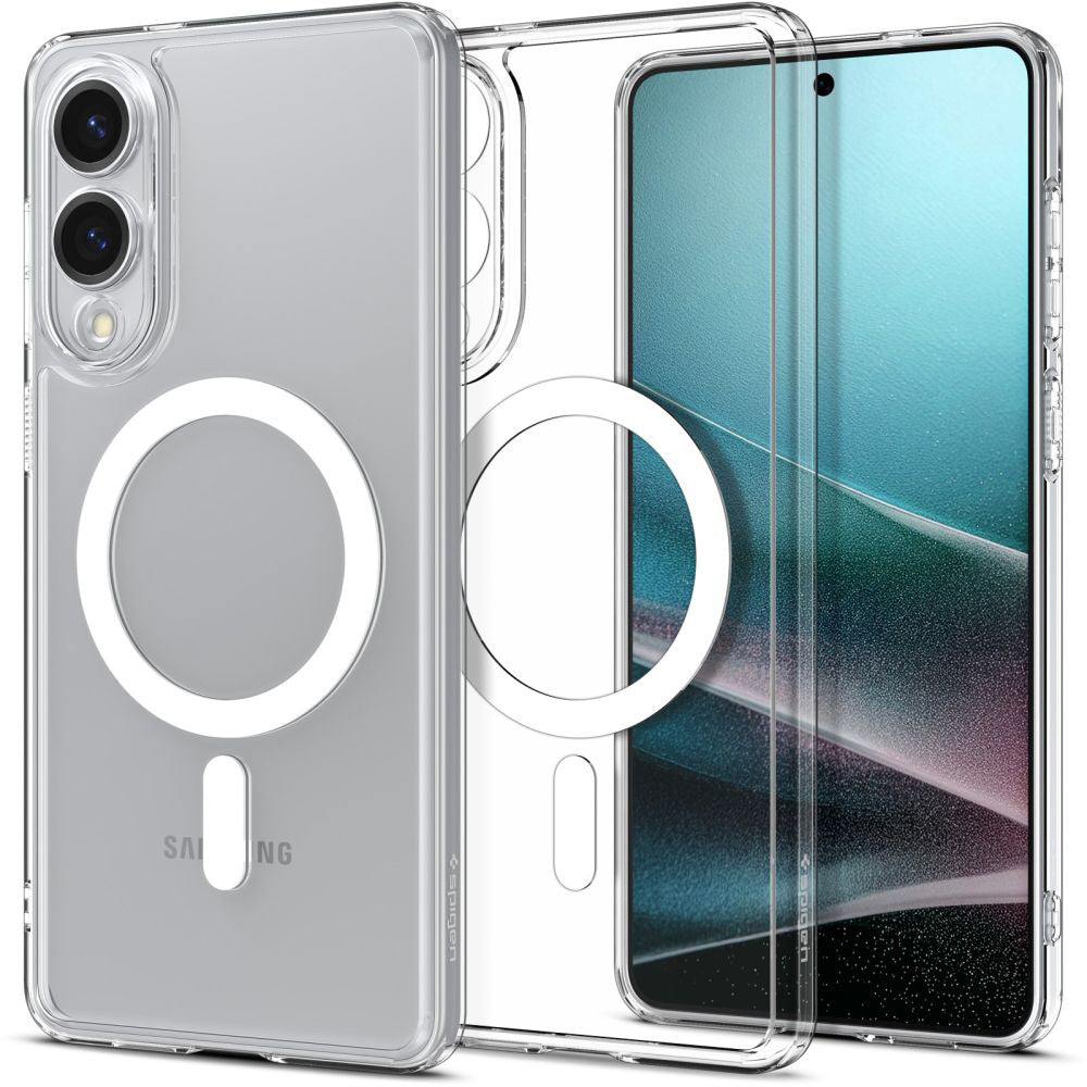 Custodia MagSafe per Samsung Galaxy S25 Edge S937, Spigen, Ultra Hybrid, Bianca ACS09418