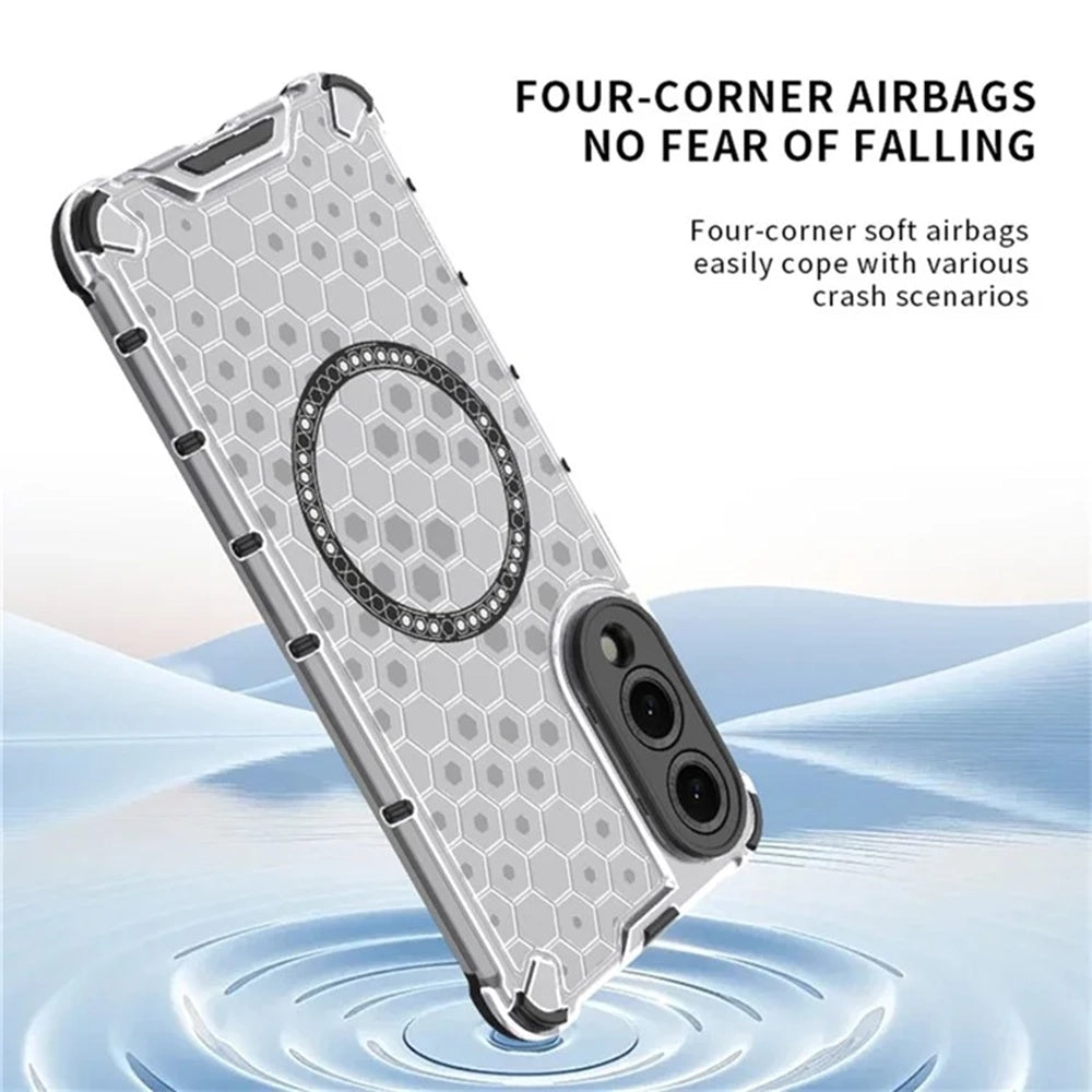 Custodia MagSafe per Samsung Galaxy S25 Edge S937, Techsuit, HoneyComb Shield, Nera