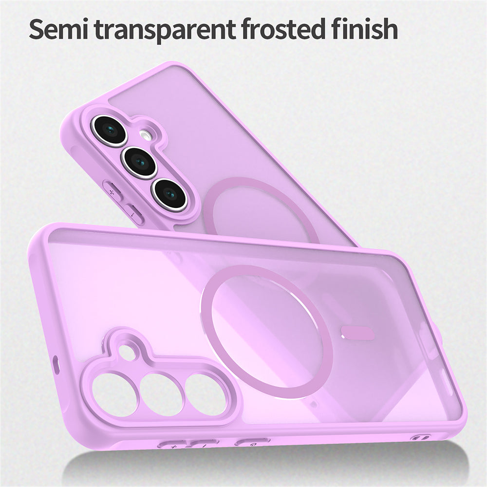 Custodia MagSafe per Samsung Galaxy S25 FE, Techsuit, HaloFrost II, Rosa