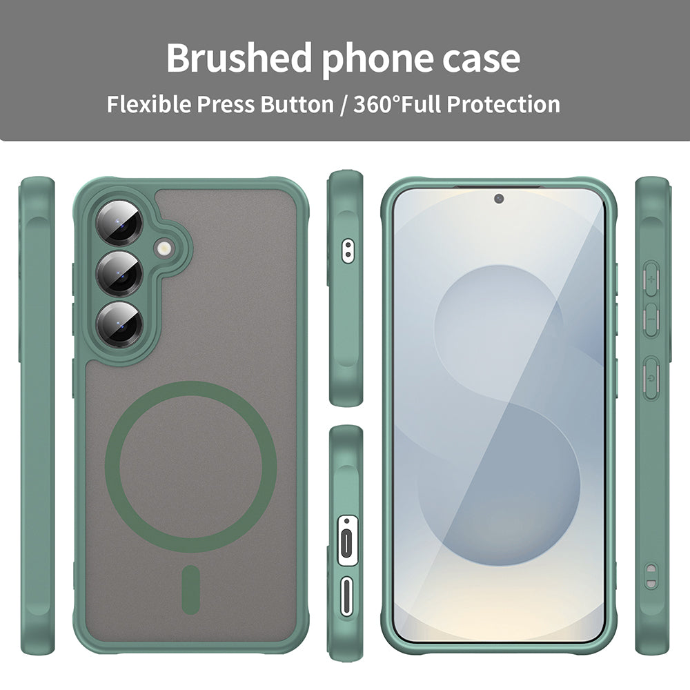 Custodia MagSafe per Samsung Galaxy S25 FE, Techsuit, HaloFrost II, Verde