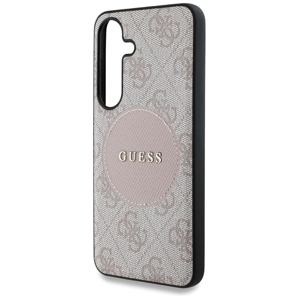 MagSafe Case for Samsung Galaxy S25+ S936, Guess, 4G Circle Classic Logo, Pink