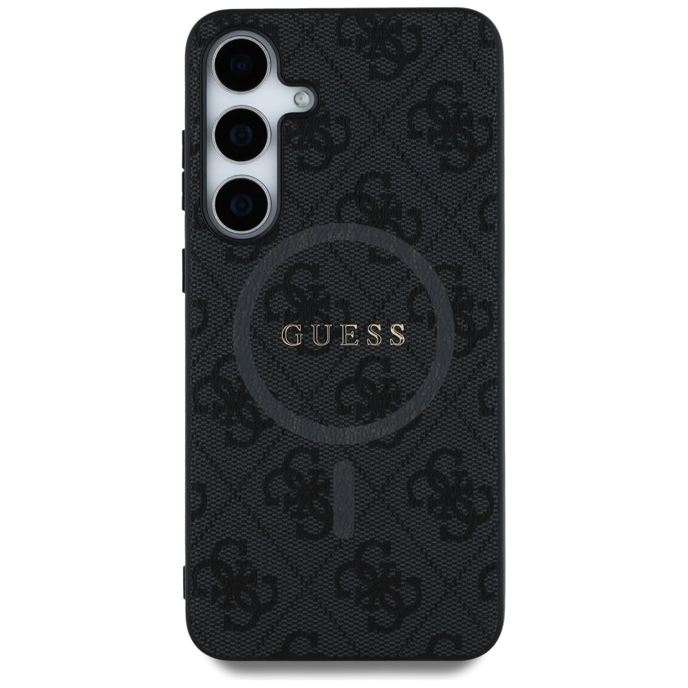 Custodia MagSafe per Samsung Galaxy S25+ S936, Guess, 4G Ring Classic Logo, Nera