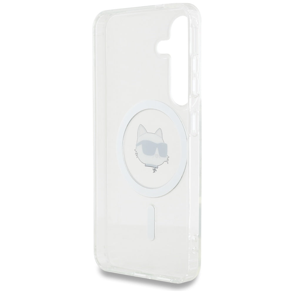 Coque MagSafe pour Samsung Galaxy S25+ S936, Karl Lagerfeld, IML Choupette's Head, Blanche